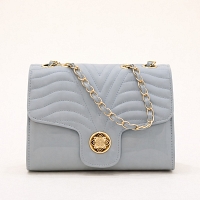 Elegant Mist Blue Quilted Sidebag